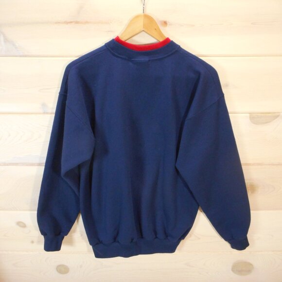 Vintage Disney Winnie The Pooh Sweatshirt Women’s M Navy Embroidered Patriotic - Picture 3 of 10